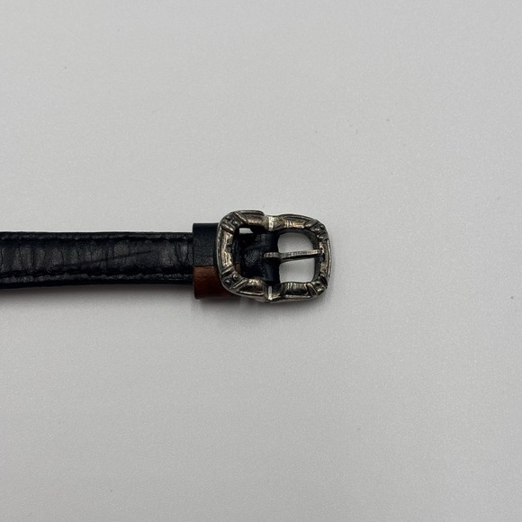 Brighton Verona Silver Tone Swirl Case Leather Strap Watch Japan Movement - Picture 5 of 5